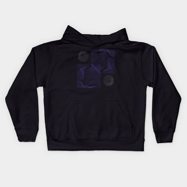 ABSTRACT WAVES LINES CIRCLES HYPNOSIS PURPLE Kids Hoodie by Cadaverous